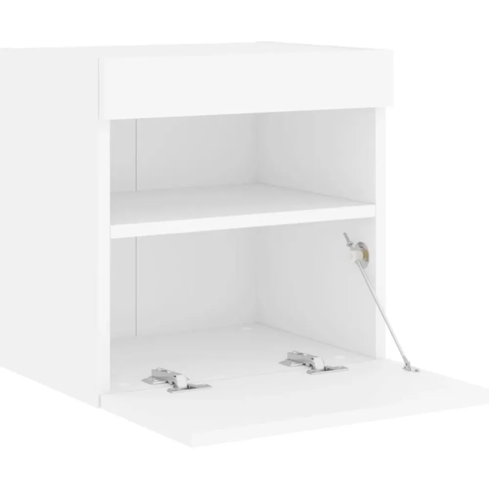 vidaXL Mueble de TV de pared con luces LED 40x30x40 cm Blanco Online