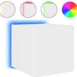 vidaXL Muebles Tv-Mueble de TV de pared con luces LED 30,5x35x30 cm
