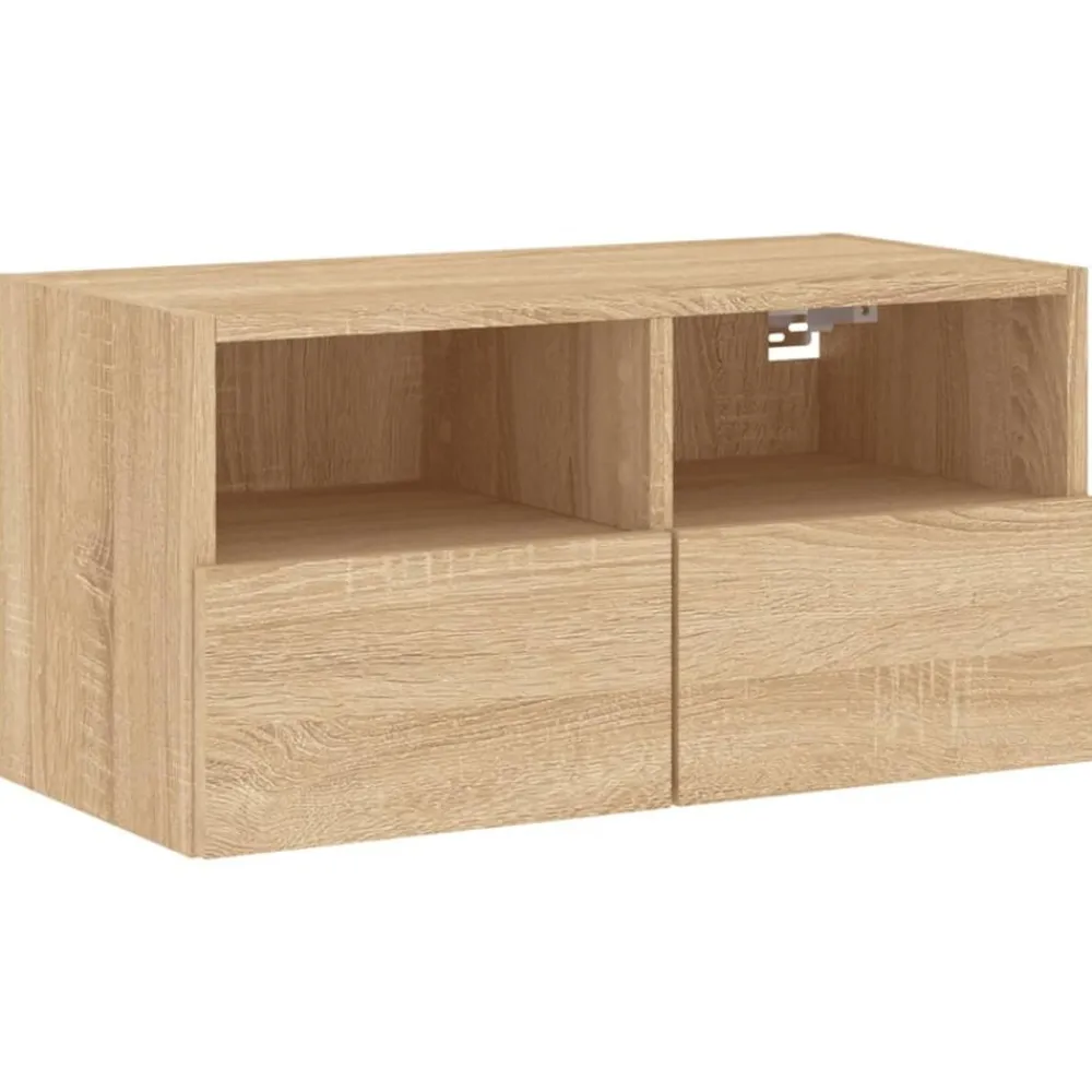 vidaXL Muebles Tv-Mueble de TV de pared madera ingeniería 60x30x30cm
