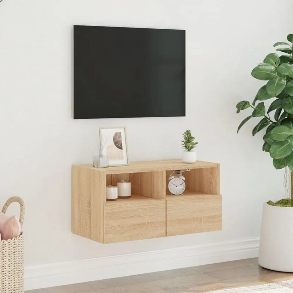 vidaXL Muebles Tv-Mueble de TV de pared madera ingeniería 60x30x30cm