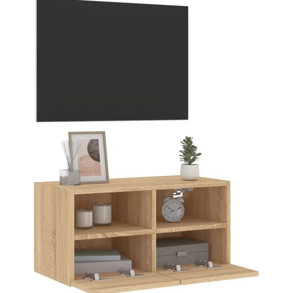 vidaXL Muebles Tv-Mueble de TV de pared madera ingeniería 60x30x30cm