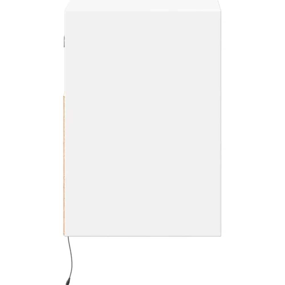 vidaXL Mueble de TV de pared con luces LED 41x31x45 cm Blanco Outlet