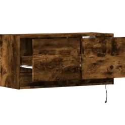 vidaXL Muebles Tv-Mueble de TV de pared con luces LED 80x31x35 cm