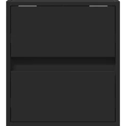 vidaXL Mueble de TV de pared con luces LED 41x31x45 cm Negro Hot