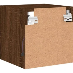 vidaXL Mueble de TV de pared con luces LED roble marrón 30x28,5x30 cm Marr&oacute;n roble New