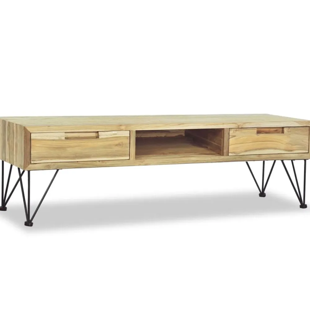 vidaXL Muebles Tv-Mueble de TV de teca maciza 120x35x35 cm