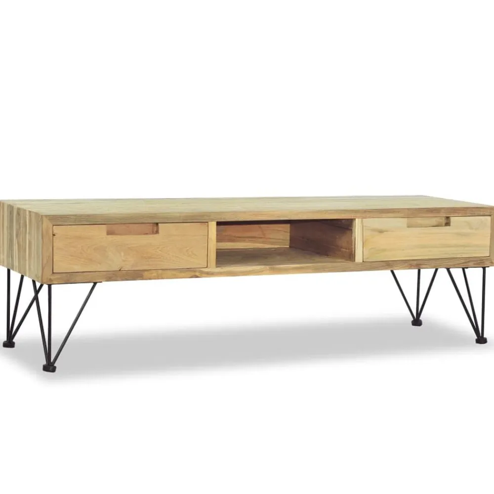vidaXL Muebles Tv-Mueble de TV de teca maciza 120x35x35 cm