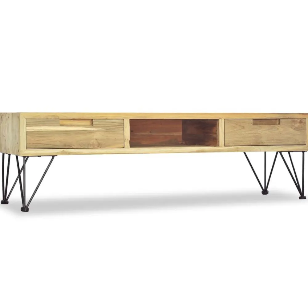vidaXL Muebles Tv-Mueble de TV de teca maciza 120x35x35 cm
