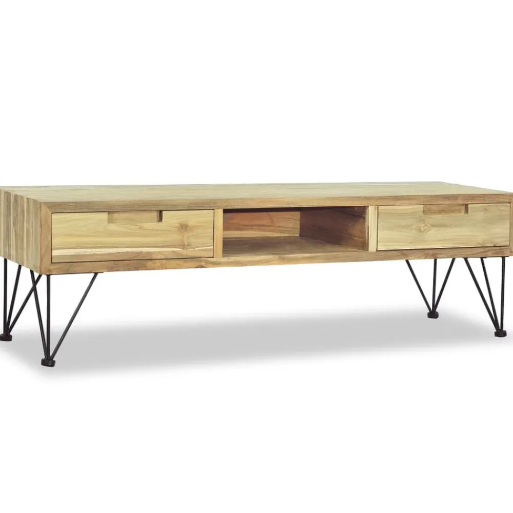 vidaXL Muebles Tv-Mueble de TV de teca maciza 120x35x35 cm
