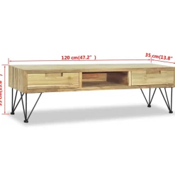 vidaXL Muebles Tv-Mueble de TV de teca maciza 120x35x35 cm