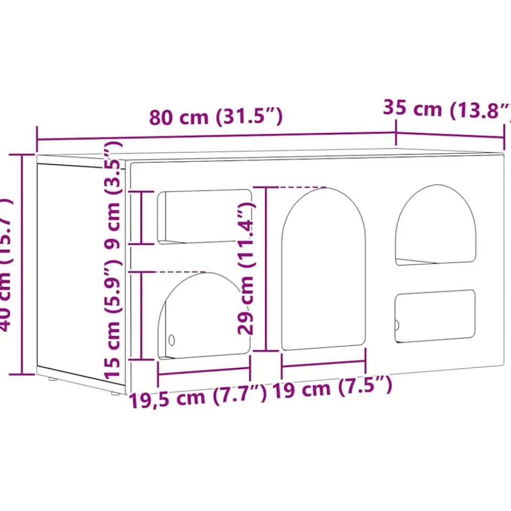 vidaXL Mueble de TV Gris Concreto 80 x 35 x 40 cm Madera de ingeniería Gris hormigón Online