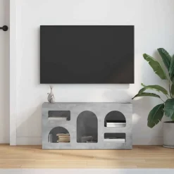 vidaXL Mueble de TV Gris Concreto 80 x 35 x 40 cm Madera de ingeniería Gris hormigón Online