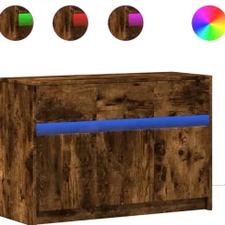 vidaXL Muebles Tv-Mueble de TV LED madera ingeniería 91x34x61 cm