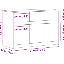 vidaXL Muebles Tv-Mueble de TV LED madera ingeniería 91x34x61 cm