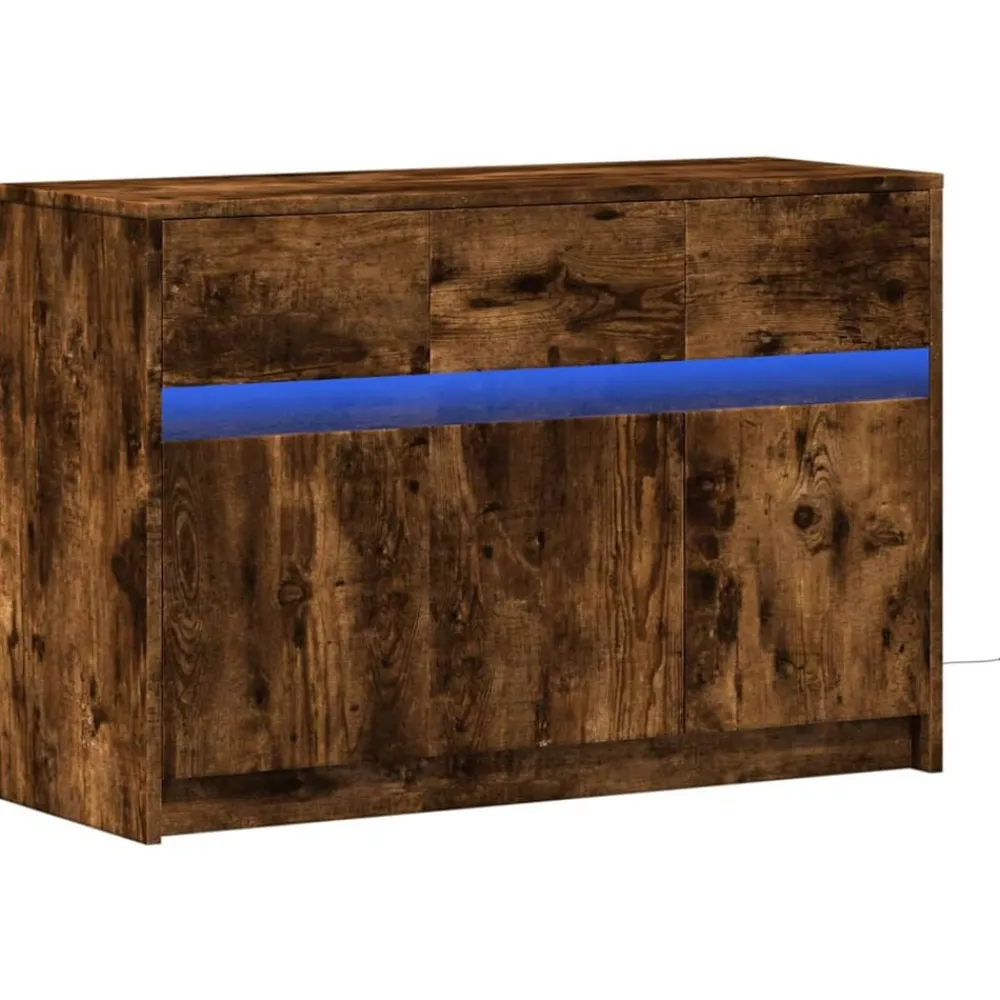 vidaXL Muebles Tv-Mueble de TV LED madera ingeniería 91x34x61 cm