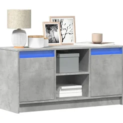 vidaXL Muebles Tv-Mueble de TV LED madera ingeniería gris hormigón 100x34x50 cm