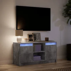 vidaXL Muebles Tv-Mueble de TV LED madera ingeniería gris hormigón 100x34x50 cm