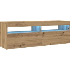 vidaXL Mueble de TV luces LED madera 120x35x40 cm Roble artisan Best