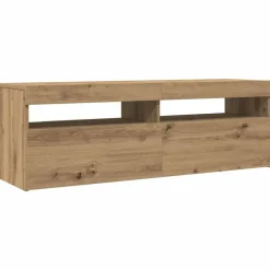 vidaXL Mueble de TV luces LED madera 120x35x40 cm Roble artisan Best