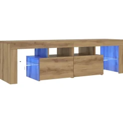 vidaXL Muebles Tv-Mueble de TV luces LED madera 140x36,5x40 cm