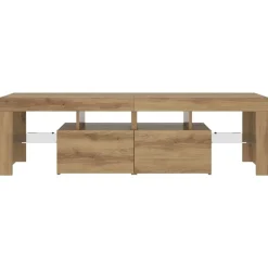 vidaXL Muebles Tv-Mueble de TV luces LED madera 140x36,5x40 cm