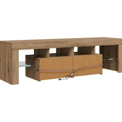 vidaXL Muebles Tv-Mueble de TV luces LED madera 140x36,5x40 cm