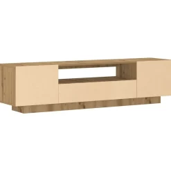 vidaXL Mueble de TV luces LED madera 160x35x40 cm Roble artisan Outlet