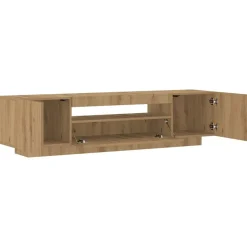 vidaXL Mueble de TV luces LED madera 160x35x40 cm Roble artisan Outlet