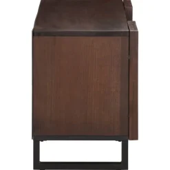 vidaXL Armarios Y Almacenamiento-Mueble de TV madera maciza mango marrón 100x34x46 cm