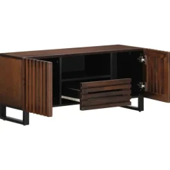 vidaXL Armarios Y Almacenamiento-Mueble de TV madera maciza mango marrón 100x34x46 cm