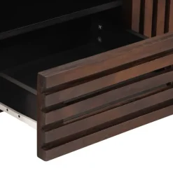 vidaXL Armarios Y Almacenamiento-Mueble de TV madera maciza mango marrón 100x34x46 cm