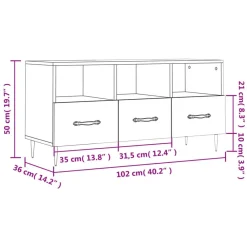 vidaXL Muebles Tv-Mueble de TV madera de ingeniería 102x36x50 cm