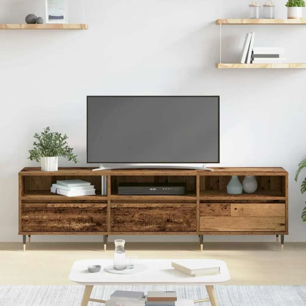 vidaXL Mueble de TV 150 x 30 x 45 cm Madera envejecida Outlet