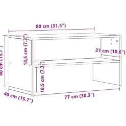 vidaXL Mueble de TV madera de ingeniería roble artesanal 80x40x40 cm Roble artisan New