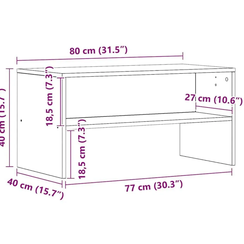 vidaXL Mueble de TV madera de ingeniería roble artesanal 80x40x40 cm Roble artisan New