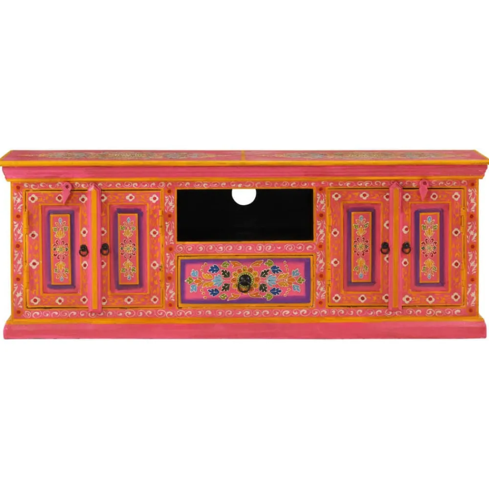 vidaXL Muebles Tv-Mueble de TV madera maciza de mango 110x30x40 cm
