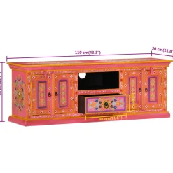 vidaXL Muebles Tv-Mueble de TV madera maciza de mango 110x30x40 cm