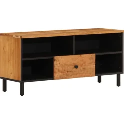 vidaXL Muebles Tv-Mueble de TV madera maciza de acacia 100x33x46 cm