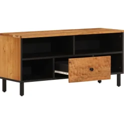 vidaXL Muebles Tv-Mueble de TV madera maciza de acacia 100x33x46 cm