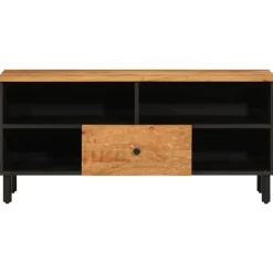 vidaXL Muebles Tv-Mueble de TV madera maciza de acacia 100x33x46 cm