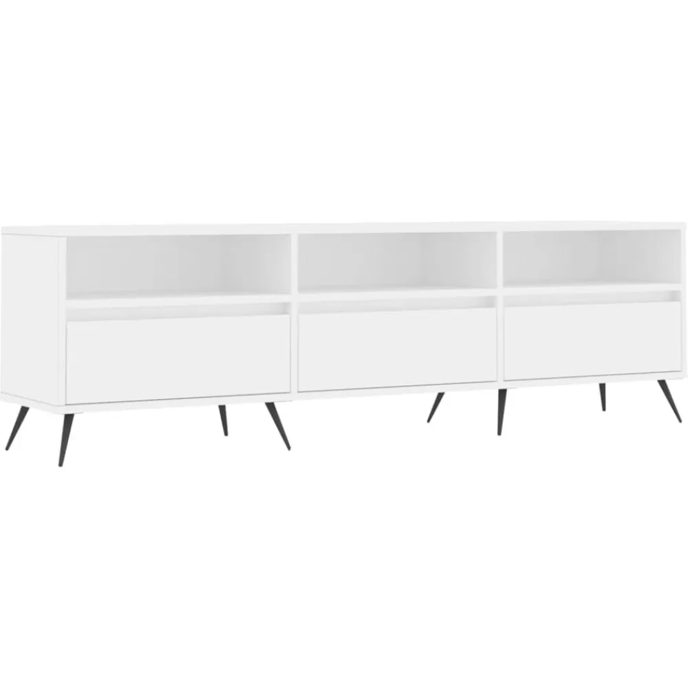 vidaXL Mueble de TV madera contrachapada 150x30x44,5 cm Blanco Sale