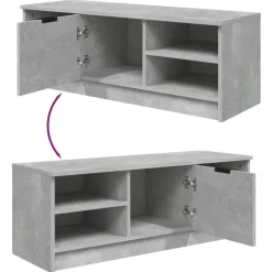 vidaXL Mueble de TV madera contrachapada gris hormigón 102x35,5x36,5cm Gris hormigón Sale