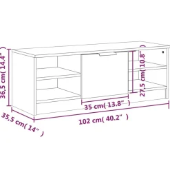 vidaXL Mueble de TV madera contrachapada gris hormigón 102x35,5x36,5cm Gris hormigón Sale