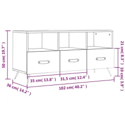vidaXL Muebles Tv-Mueble de TV madera de ingeniería 102x36x50 cm