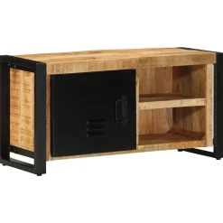 vidaXL Mueble de TV madera maciza de mango rugosa 80x30x40 cm Discount