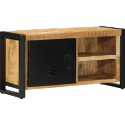 vidaXL Mueble de TV madera maciza de mango rugosa 80x30x40 cm Discount