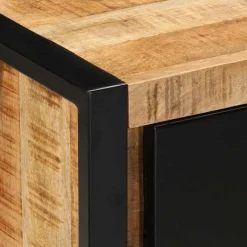 vidaXL Mueble de TV madera maciza de mango rugosa 80x30x40 cm Discount