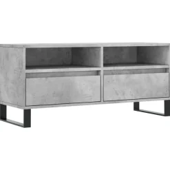 vidaXL Muebles Tv-Mueble de TV madera contrachapada gris hormigón 100x34,5x44,5cm