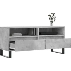 vidaXL Muebles Tv-Mueble de TV madera contrachapada gris hormigón 100x34,5x44,5cm