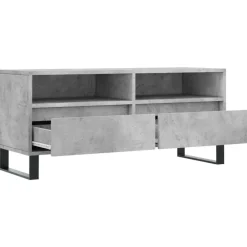 vidaXL Muebles Tv-Mueble de TV madera contrachapada gris hormigón 100x34,5x44,5cm